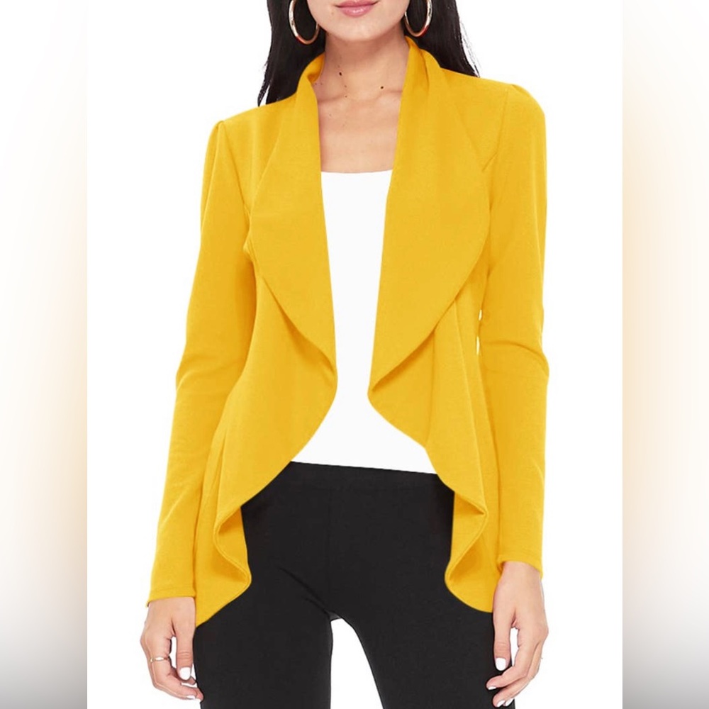 Yellow flared blazer